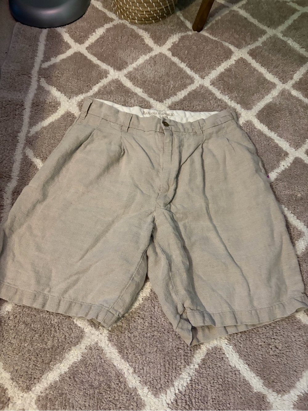 Banana Republic Men's Light Beige Linen Shorts 31